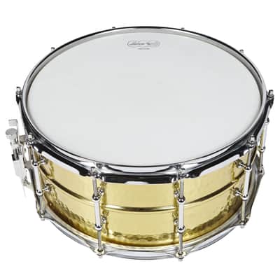 Ludwig Hammered Brass Snare LB422BKT, 14"x6,5" - Snare Drum image 1
