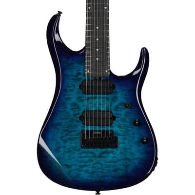 Sterling by Music Man John Petrucci JP157DQM Electric Guitar (with Gig Bag), Cerulean Blue image 5