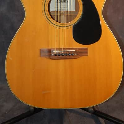 Sigma Martin GCS-6 Flattop Acoustic Guitar X braced Solid Top original Case 1974 Blond image 2