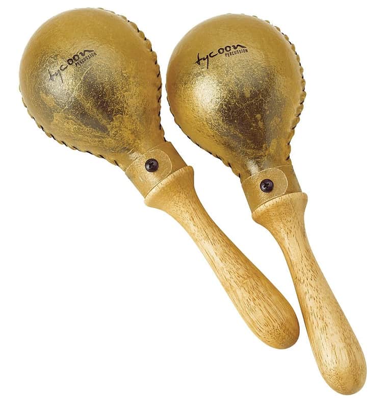 Tycoon TMS-120 Large Round Rawhide Maracas image 1