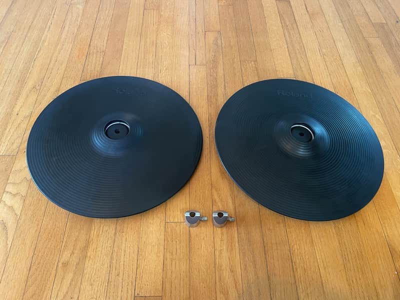 TWO PACK Roland CY-12C Dual-Trigger Cymbal Crash Cymbal Black cy12 c W/Anti Spin image 1