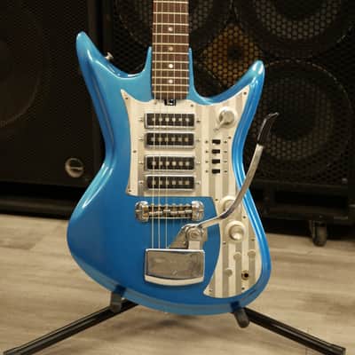 Teisco Del Rey Shark Fin Blue w/ Soft Case image 3