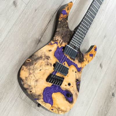 Legator Ninja X6F Multi-Scale Guitar, California Buckeye Burl, Fishman Fluence Pickups, Royal Purple image 2