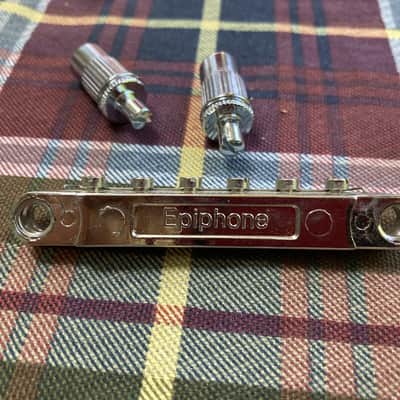 Nickel Epiphone Les Paul Wired Tune-O-Matic Guitar Bridge, SG, DOT image 3