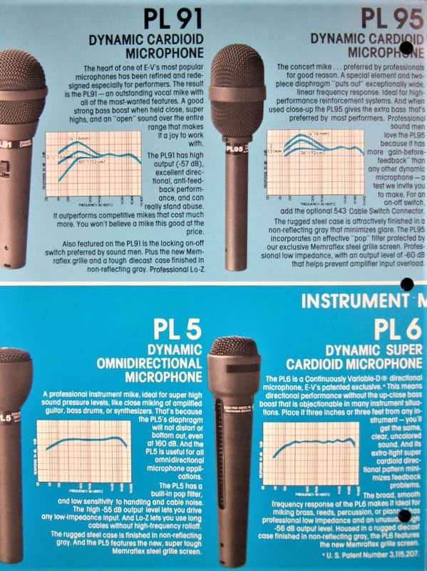 Vintage 1980's Electro-Voice PL95 / DS35 Cardioid Dynamic | Reverb