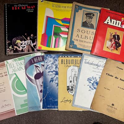 Lot of 11 Vintage Piano Books including Annie, Broadway, Waltz, & More!! image 1
