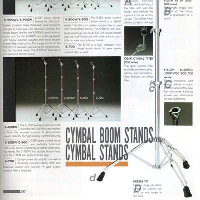 PEARL UNI-LOCK SYSTEM C-800 - Straight Cymbal Stand Vintage 80s image 6