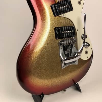 Very Rare 1965 Mosrite Ventures Vibramute in Custom Color Sparkle Sunburst & Original Hardshell Case image 6