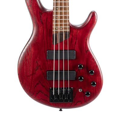 Cort B4ELEMENTOPBR Artisan Series B4 Element Bass Guitar. Open Pore  Burgandy Red image 1
