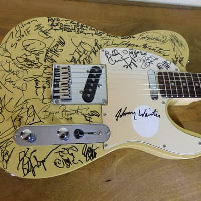 2007 Fender Squier Standard Series Telecaster Vintage White Signed By Rock Legends Artists! image 1