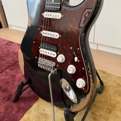 Fender Licensed Warmoth / MJT Stratocaster HSS - Black Nitro Relic image 3