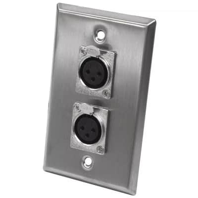 (2) Two Double XLR Single Wall Plates w Neutrik NC3FD-L-1 Female Stainless Steel image 5