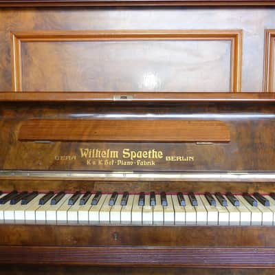 Super Rare Find Antique Free Sydney Delivery Upright Piano Wilhelm Spaethe Gera Made in Germany Burr Walnut Rare Vintage C1910s Restored Tuned Recording Available On Request image 2