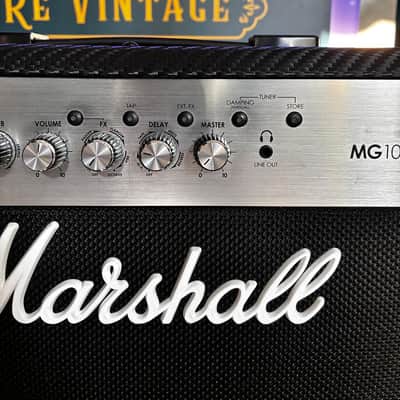 Marshall MG Carbon Fiber MG102CFX 2-Channel 100-Watt 2x12" Solid State Guitar Combo 2011 - 2018 - Black Carbon Fiber image 8