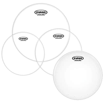 Evans EPP-G2HDD-F G2 Clear Fusion (10/12/14") Drum Head Pack with 14" HD Dry Snare Batter