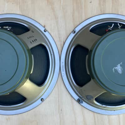 Vintage Pair 1971 Celestion Greenback G12H 30w 16ohm 75hZ T1217 12" Speakers image 1