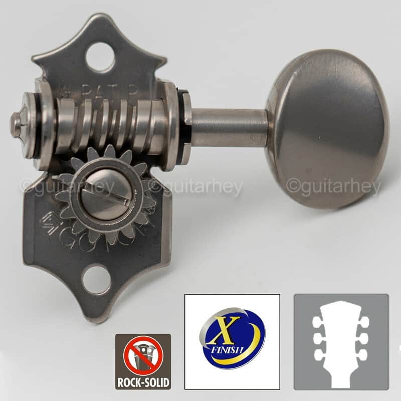 NEW Gotoh SE700-05M OPEN-GEAR Tuning Keys L3+R3 Vintage 3x3 - ANTIQUE X-NICKEL image 1