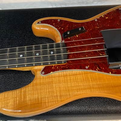 NEW! Fender Artisan Koa Precision Bass NOS - Ebony Fingerboard Natural Koa Finish - Absolutely Beautiful - Flamed Maple Neck - Authorized Dealer - 9.65lbs - G06782 image 9