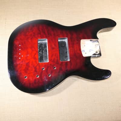 Genuine Jackson Concert Bass JS3VQ Body Transparent Red Burst image 1