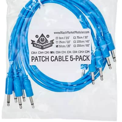 Black Market Modular Eurorack Patch Cables (100cm - Blue - 5 Pack) image 2