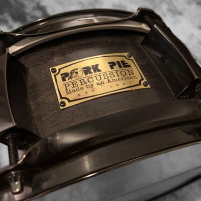 Pork Pie 5x12 inch Maple Snare in Transparent Black Finish & Black Chrome Hardware (2004) image 17