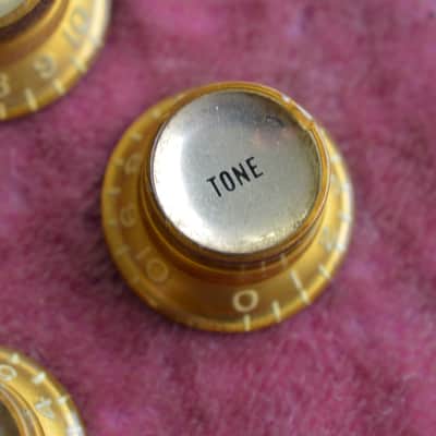 Vintage 1960s Gibson Gold Reflector Knob Set ES-335 SG Standard Custom Les Paul image 6