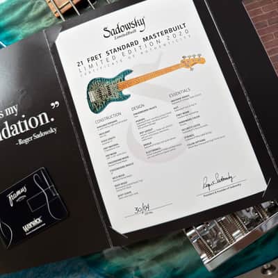 Sadowsky 21-fret Standard Masterbuilt Limited 2020 No.4/30 2020 - Whale Blue Burst Transparent High Polish Burst image 7