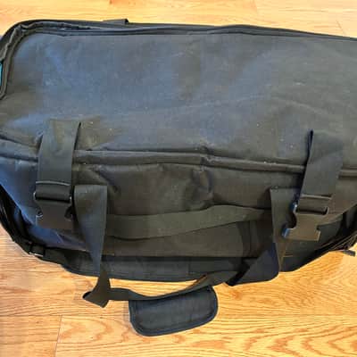 Large DJ Gig Bag, Travel DJ Cable File Case with Padded Bottom & Detachable Dividers, DJ Gear Storage Organizer for Microphones, 14" Laptop, Sound Equipment & Music Instrument, Black, Bag Only image 6