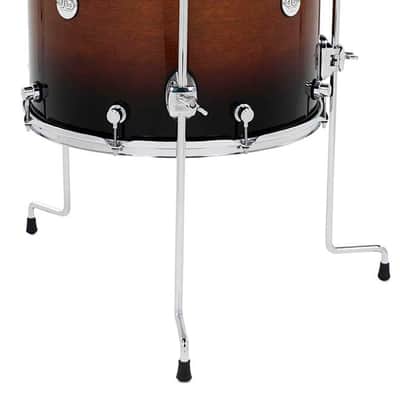DW Design Series Maple Floor Tom, 16x18 - Tobacco Burst Gloss Lacquer w/Chrome Hardware (DDLG1618TTTB) image 2