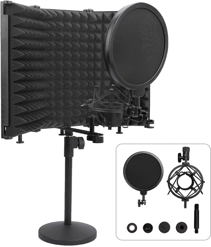 Professional Studio Recording Microphone Isolation Shield High Density Absorbent Foam image 1