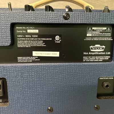 VOX AC10 Custom 10W 1x10 Limited-Edition Tube Guitar Combo Amp Blue/Cream AC10C1 #2492 image 13