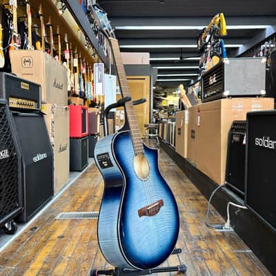 Ibanez AEWC400 Contoured Acoustic-Electric Indigo Blue Burst High Gloss image 5