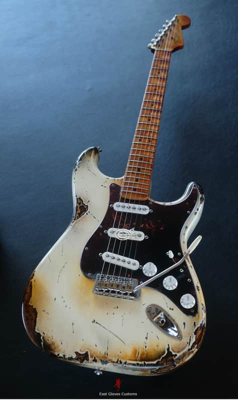 Fender Stratocaster Snowberry White Heavy Aged Relic by East Gloves Customs image 1