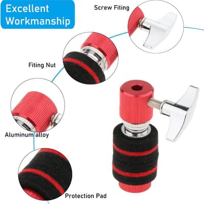 Hi-hat Clutch, Hi Hat Stand for 6 mm Rod, Aluminum Hi-hat Clutch Cymbal Standard Hi-Hat Stands for Jazz Drum Parts Accessories, Red image 5