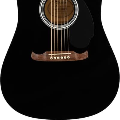Fender FA-125 Dreadnought Acoustic Guitar - Black w/ Hard Case image 2