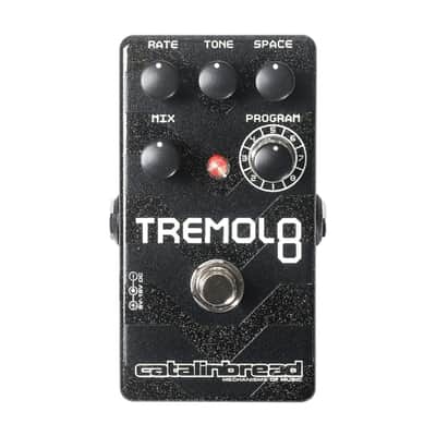Catalinbread Tremolo 8 Guitar Effects Pedal with 9V DC Center Negative Power Supply, Adjustable Gain Trimmer, and Buffer Switch (Black) image 1