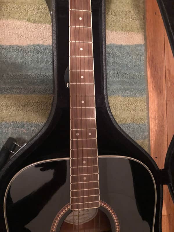 Washburn D10SB Black Glossy Acoustic Guitar With Case | Reverb