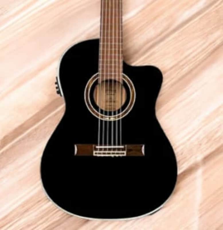 Ortega Performer Series Full Size Guitar Solid Spruce/ Sapele Black - RCE138-T4BK image 1