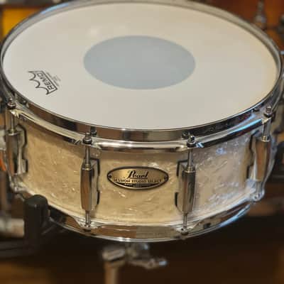 Pearl STS1455S/C405 Session Studio Select 14x5.5" Snare Drum 2018 - 2020 - Nicotine White Marine Pearl image 3