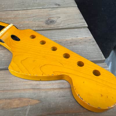 Real Life Relics Jazzmaster® Strat® Stratocaster Neck Nitro With Bound Fingerboard Black Block Inlays  LARGE Headstock JSMMBBL #7 image 2