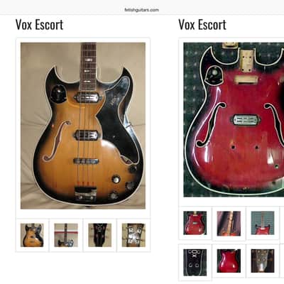 VOX escort / Crucianelli elite Vintage Bass 1960,s sunburst image 10