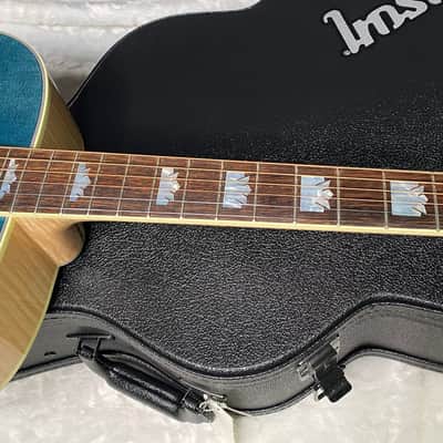 NEW ! Gibson SJ-200 Standard - Custom Shop - Dealer Select - Super RARE - Blue Top - Authorized Dealer - AAAAA Flamed Natural Maple Back & Sides - G07206 image 6
