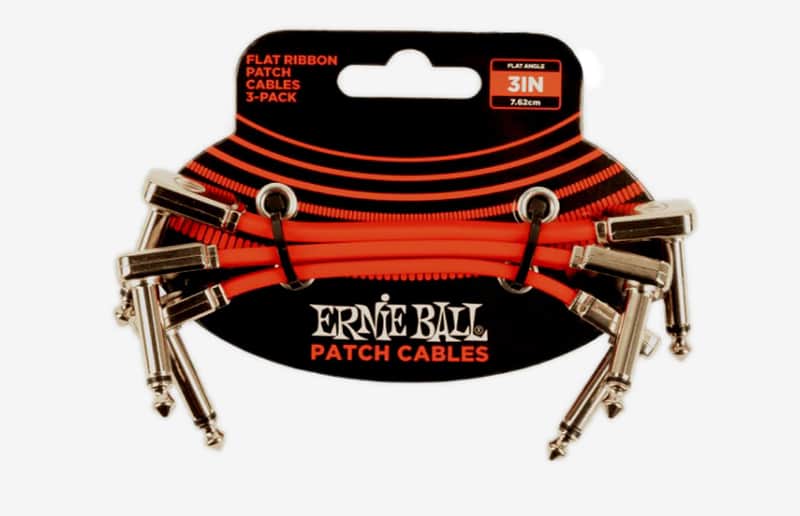 3" Flat Ribbon Patch Cable Multi-Shielded Low-Profile Low-Noise 3-Pack - Red - Mult-Effects - Stompbox & Studio Rack Interconnect image 1