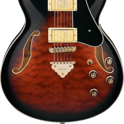 Ibanez AS93QMSP Artcore Expressionist Semi-Hollow Electric Guitar, Ebony Fingerboard, Dark Brown Sunburst image 1