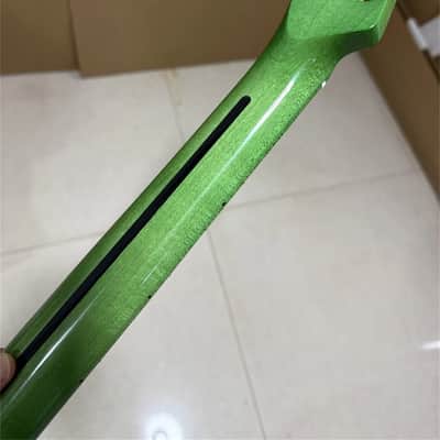 New green gloss 22fret stainless steel Frets Maple electric guitar neck Parts image 5