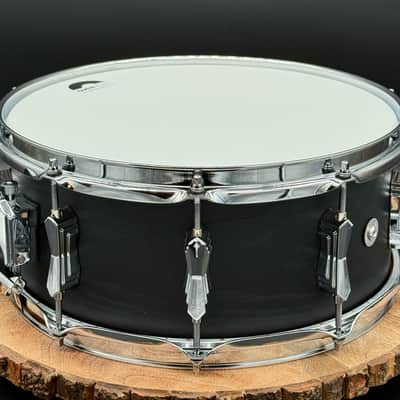 British Drum Company Raven 14x6" Birch / Ash 10-Lug Snare Drum - Black Ash Satin. Free Shipping image 5