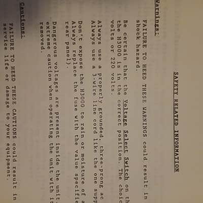 Instruction Manual (copy) for Eventide H3000 Ultra-Harmonizer 1986 image 4