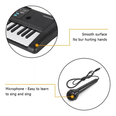 61-Key Digital Piano Keyboard – Portable Electronic Instrument with Microphone, Recording & Playback image 4