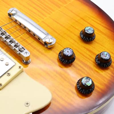 4pcs Guitar Volume Tone Black Knobs with Abalone Top image 3
