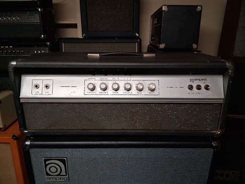 Early 1970s Ampeg V-4 100-Watt Guitar Head with Reverb Fully Serviced F&T Capacitors 6550C Svetlana Tubes - Good
